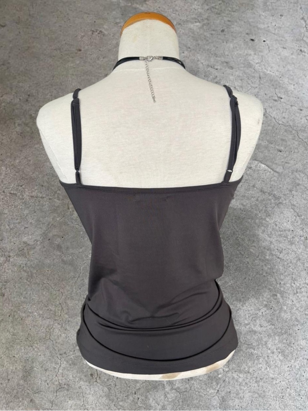 Embellished Charcoal Gray Spaghetti-Strap Camisole - Women's - Picture 2 of 5